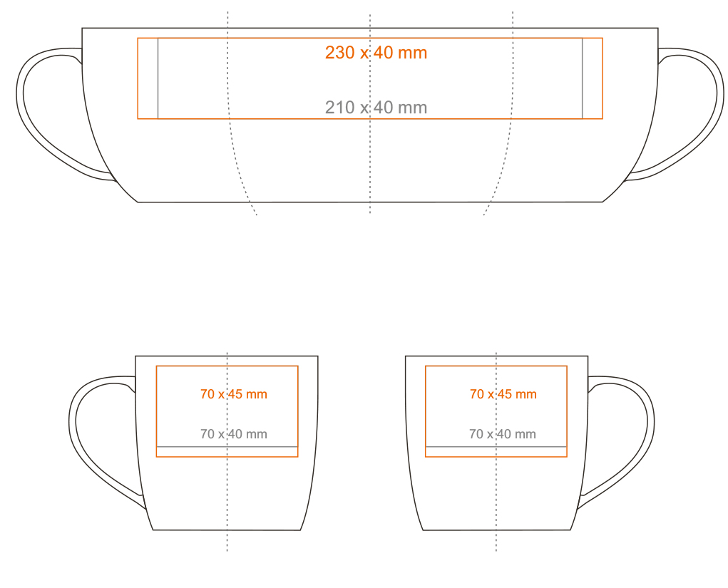 Standardowe powierzchnie nadruku
